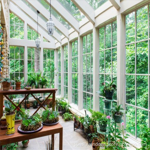 Aluminium Glass Sunroom with Skylight Roof Windows
